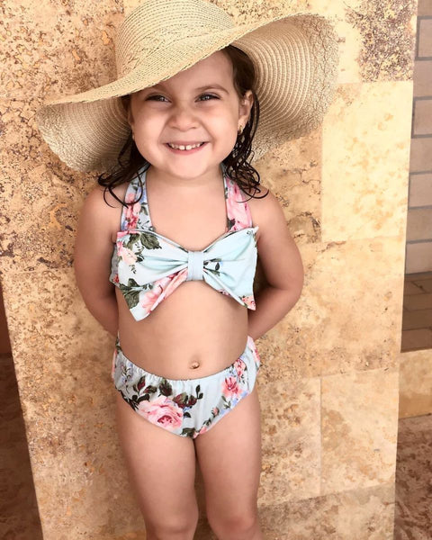 Summer Floral Halter Top Bikini Set