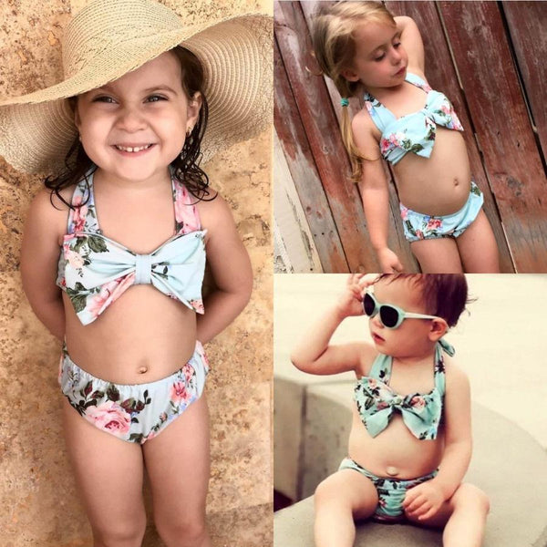 Summer Floral Halter Top Bikini Set