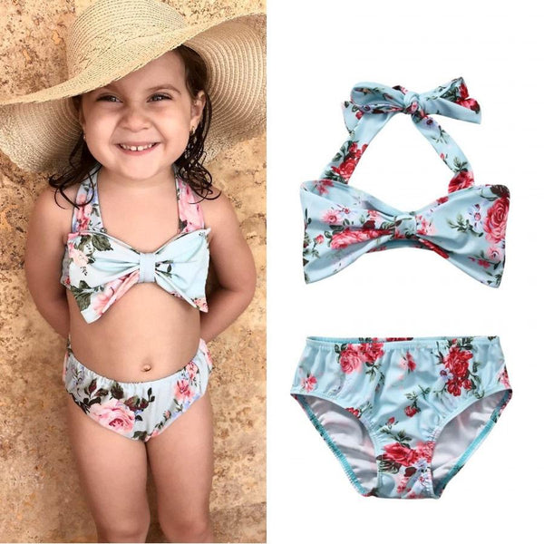 Summer Floral Halter Top Bikini Set