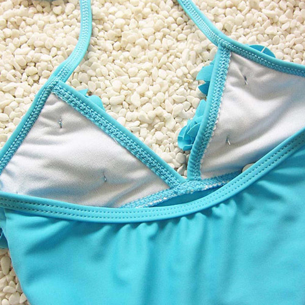 Baby Girl's Siamese Skrit & Sweet Lace Swimwear Set