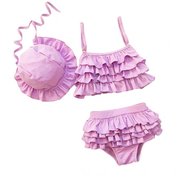Girl's Ruffles Bikini Swimwear Set