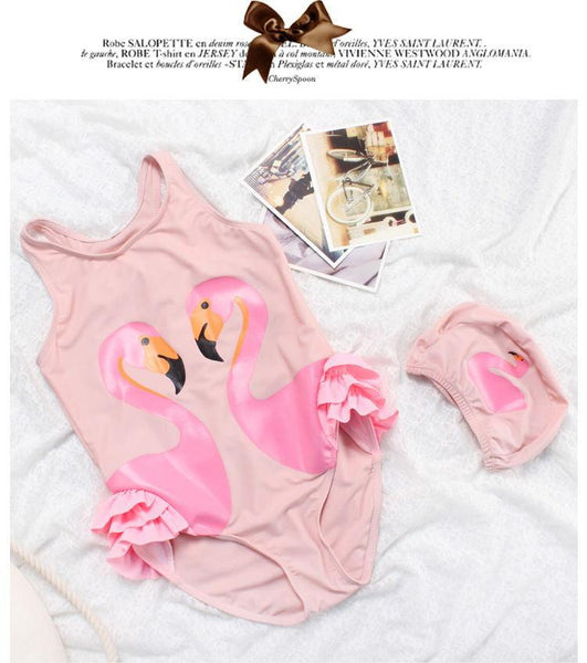 Cute Cartoon Prints One Piece Swimwear Set