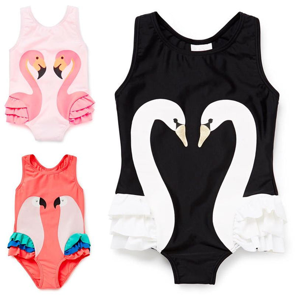 Cute Cartoon Prints One Piece Swimwear Set