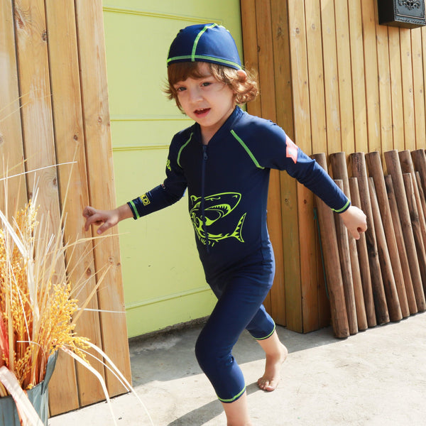 Shark Blue One Piece Swimwear