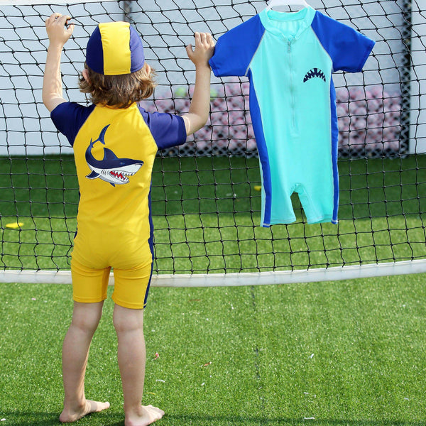 One Piece Sharks Print Swimwears