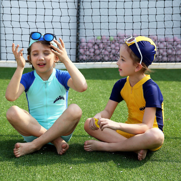 One Piece Sharks Print Swimwears