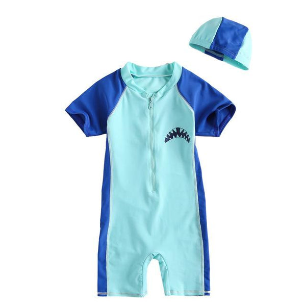 One Piece Sharks Print Swimwears