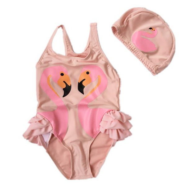 Cute Cartoon Prints One Piece Swimwear Set