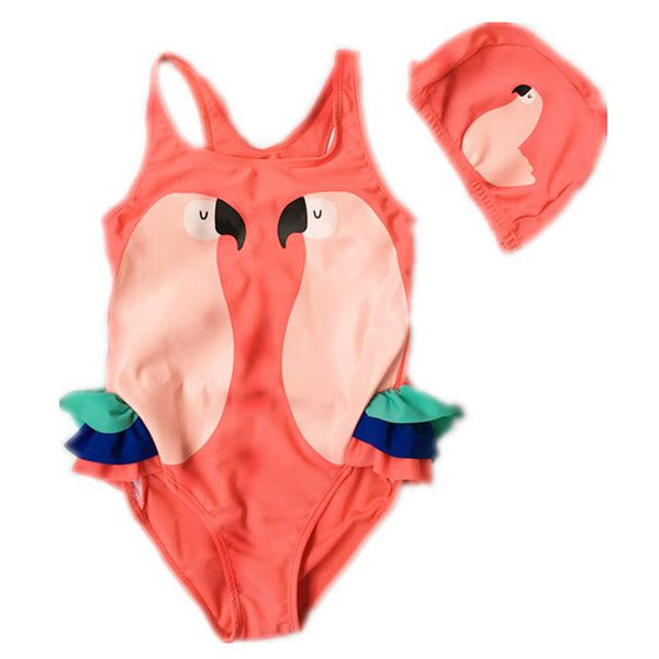 Cute Cartoon Prints One Piece Swimwear Set