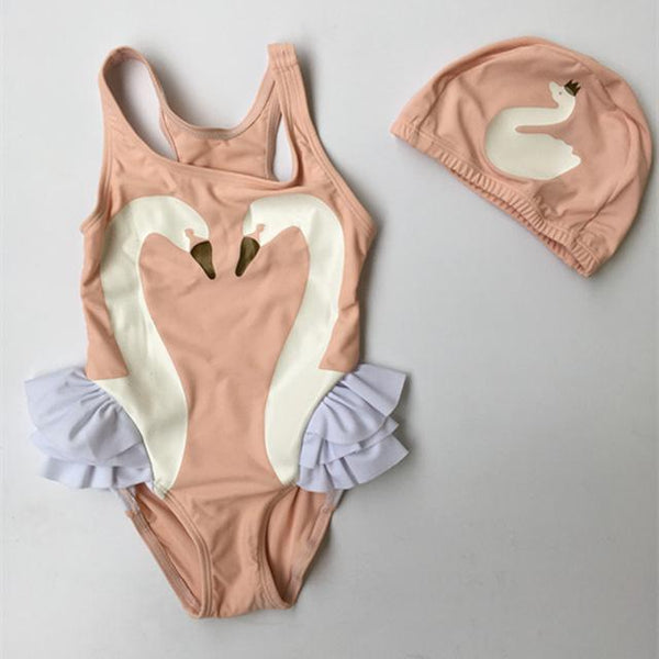 Cute Cartoon Prints One Piece Swimwear Set