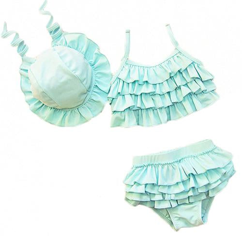 Girl's Ruffles Bikini Swimwear Set