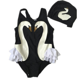 Cute Cartoon Prints One Piece Swimwear Set